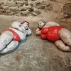 Pamono Vintage French Concrete Sculpture Set, 1960s> Mid-Century