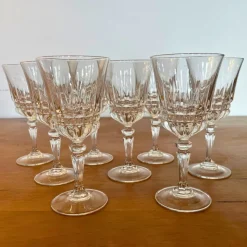Pamono Vintage French Crystal Glasses From Cristal d'Arques Villeneuve Pattern- Set of 16><noscript><img width=