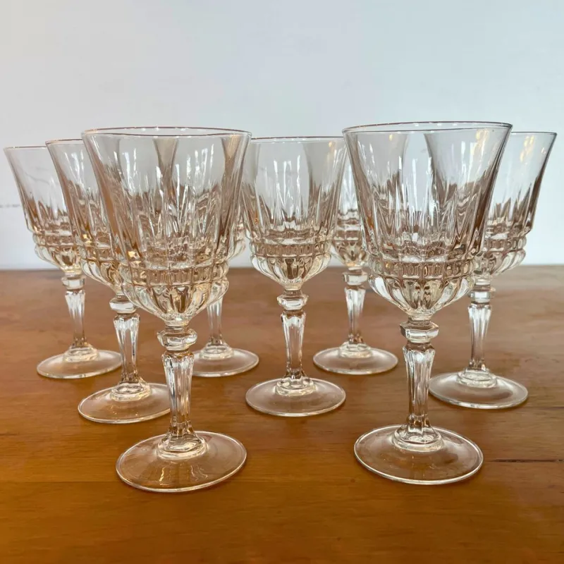 Pamono Vintage French Crystal Glasses From Cristal d'Arques Villeneuve Pattern- Set of 16> Glassware