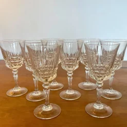 Pamono Vintage French Crystal Glasses From Cristal d'Arques Villeneuve Pattern- Set of 16><noscript><img width=