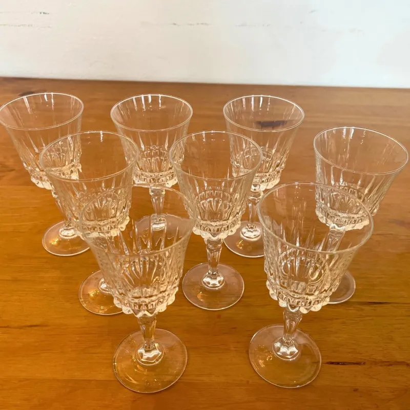 Pamono Vintage French Crystal Glasses From Cristal d'Arques Villeneuve Pattern- Set of 16> Glassware