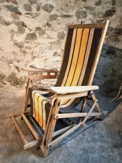 Pamono Vintage French Deck Chair in Beechwood, 1950s><noscript><img width=