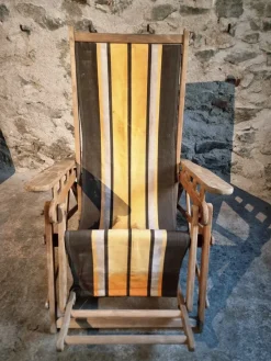 Pamono Vintage French Deck Chair in Beechwood, 1950s><noscript><img width=