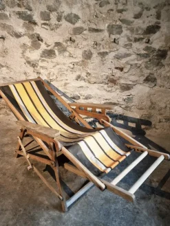 Pamono Vintage French Deck Chair in Beechwood, 1950s><noscript><img width=