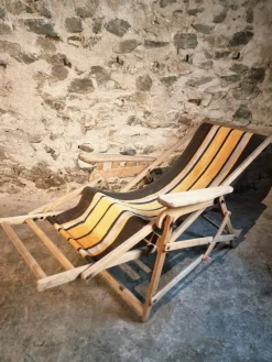 Pamono Vintage French Deck Chair in Beechwood, 1950s><noscript><img width=