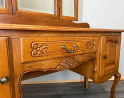 Online Pamono Vintage French Dressing Table with Mirror in Oak