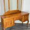 Pamono Vintage French Dressing Table with Mirror in Oak> Dressing Tables