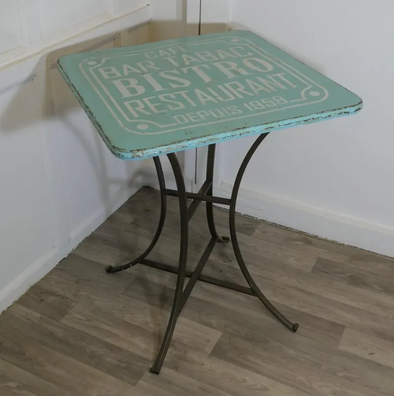 Pamono Vintage French Enamel Bistro Table, 1950s> Garden Tables