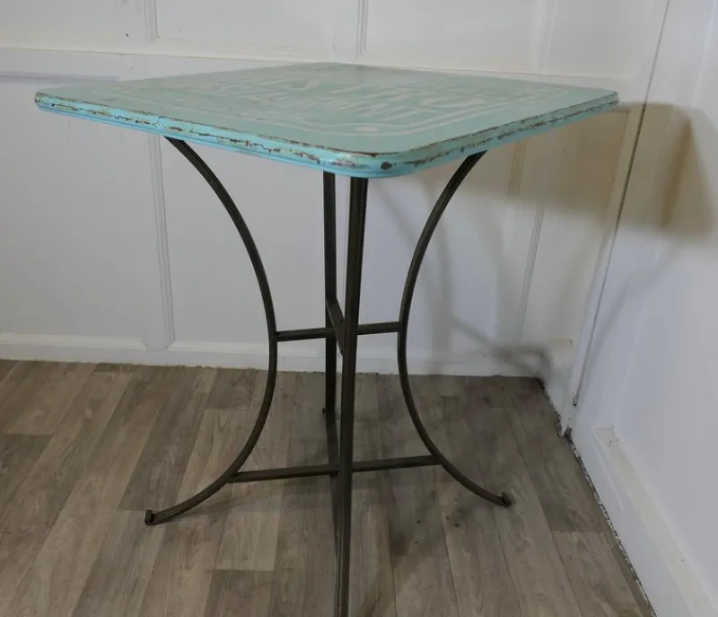 Pamono Vintage French Enamel Bistro Table, 1950s> Garden Tables