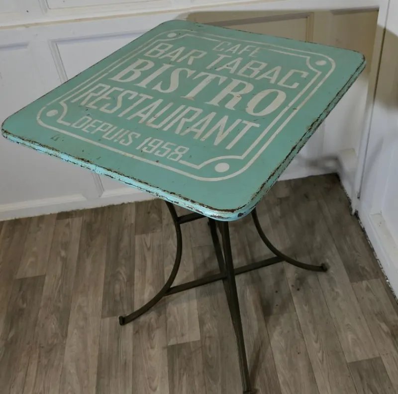 Pamono Vintage French Enamel Bistro Table, 1950s> Garden Tables
