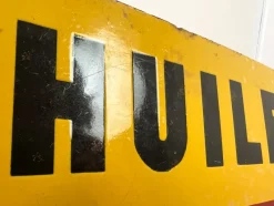 Hot Pamono Vintage French Enamel Sign Shell Huiles, 1931