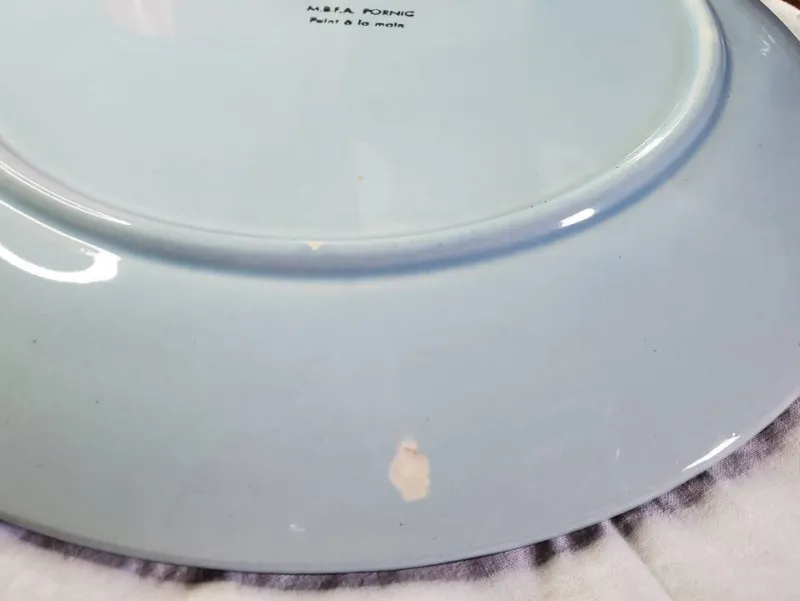 Sale Pamono Vintage French Hand-Painted Fat Lava Oyster Serving Platter from MBFA Pornic, 1960s