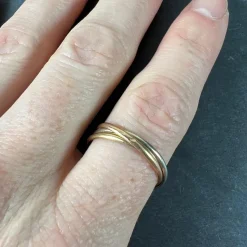 Sale Pamono Vintage French 18K White Rose Yellow Gold Trinity Wedding Ring