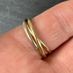 Sale Pamono Vintage French 18K White Rose Yellow Gold Trinity Wedding Ring