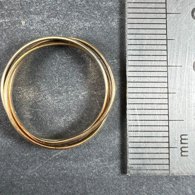 Sale Pamono Vintage French 18K White Rose Yellow Gold Trinity Wedding Ring