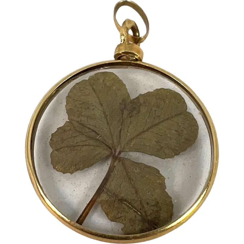 Best Pamono Vintage French 18k Yellow Gold Good Luck Pendant, 1940s