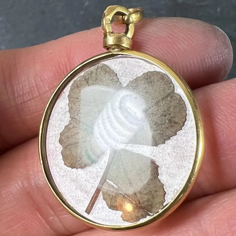 Best Pamono Vintage French 18k Yellow Gold Good Luck Pendant, 1940s