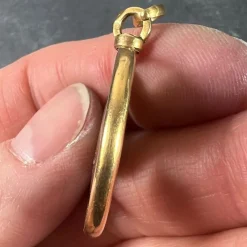 Best Pamono Vintage French 18k Yellow Gold Good Luck Pendant, 1940s
