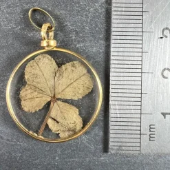 Best Pamono Vintage French 18k Yellow Gold Good Luck Pendant, 1940s