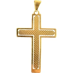 New Pamono Vintage French 18k Yellow Gold Cross Pendant, 1960s