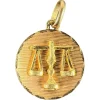 Pamono Vintage French Libra Star Sign Zodiac 18k Yellow Gold Charm Medal Pendant, 1960s> Necklaces