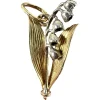 Pamono Vintage French Lily of the Valley Charm Pendant in 18 Karat White and Yellow Gold, 1940s
