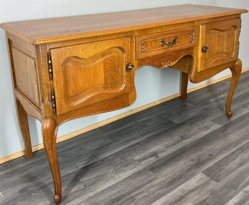 Hot Pamono Vintage French Louis Style Carved Desk with Storage
