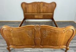 Hot Pamono Vintage French Louis XVI Style Double Carved Bed in Oak