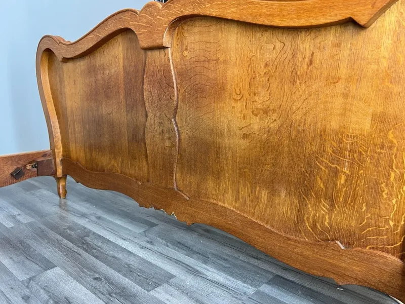 Hot Pamono Vintage French Louis XVI Style Double Carved Bed in Oak
