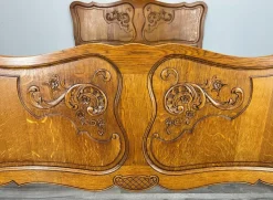 Sale Pamono Vintage French Louis XVI Style Double Carved Bed in Oak