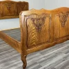Outlet Pamono Vintage French Louis XVI Style Double Carved Bed Frame in Oak