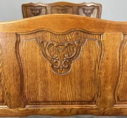Outlet Pamono Vintage French Louis XVI Style Double Carved Bed Frame in Oak
