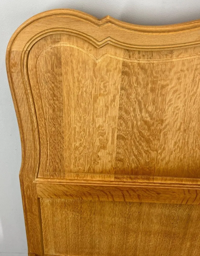 Clearance Pamono Vintage French Louis XVI Style Double Carved Bed Frame in Oak