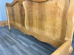 Clearance Pamono Vintage French Louis XVI Style Double Carved Bed Frame in Oak