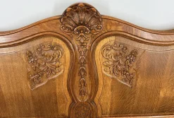 Pamono Vintage French Louis XVI Style Double Carved Bed Frame in Oak><noscript><img width=