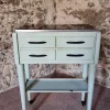 Pamono Vintage French Medical Instrument Table Metal Cabinet with Glass Top, 1960s> Worktables & Workbenches