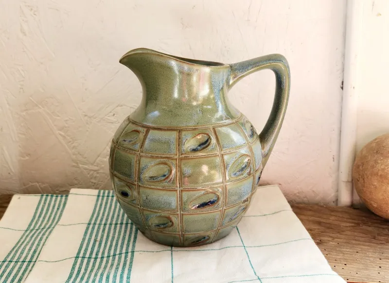 Pamono Vintage French No 408 Ceramic Pitcher by Denbac, 1930s> Bottles, Carafes & Jugs