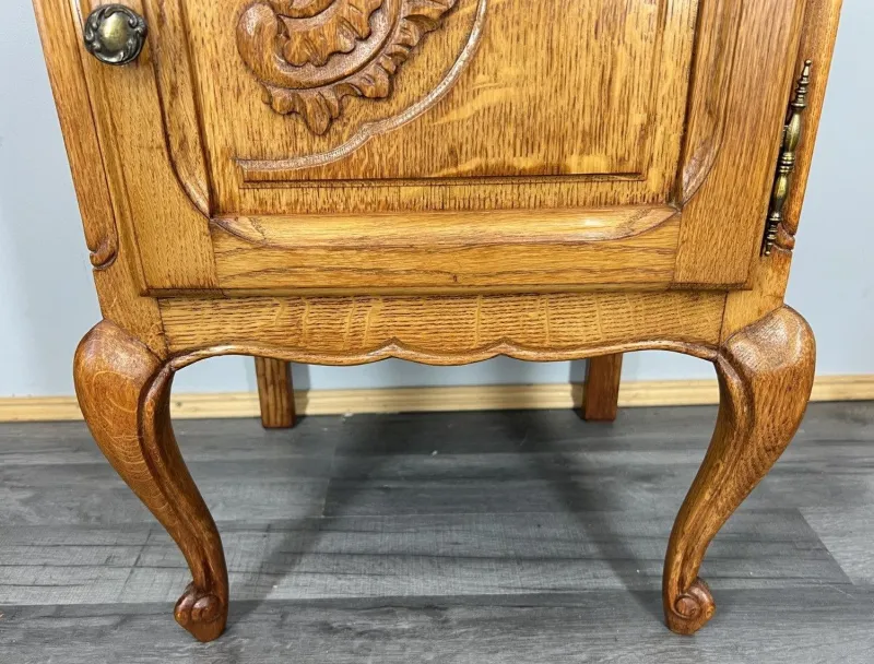 New Pamono Vintage French Oak Bedside Tables, Set of 2