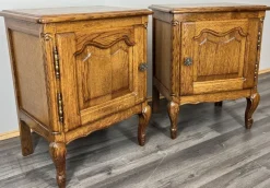 New Pamono Vintage French Oak Bedside Tables, Set of 2