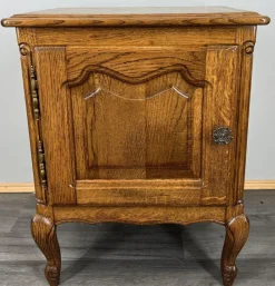 New Pamono Vintage French Oak Bedside Tables, Set of 2