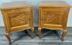 Clearance Pamono Vintage French Oak Bedside Tables, Set of 2