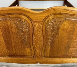 Pamono Vintage French Oak Double Bed