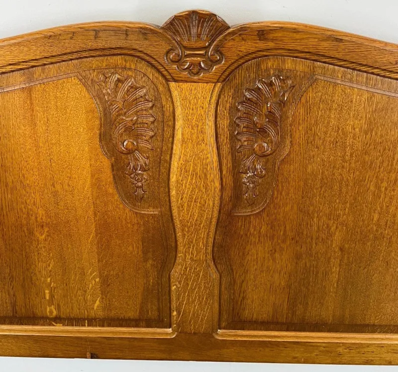Pamono Vintage French Oak Double Bed