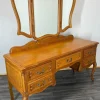 Pamono Vintage French Oak Dressing Table with Mirror> Dressing Tables