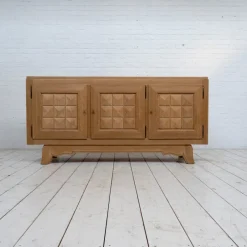 Pamono Vintage French Oak Sideboard from Gaston Poisson, 1940s><noscript><img width=