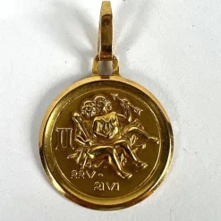 Online Pamono Vintage French Perroud Gemini Zodiac 18k Yellow Gold Medal Pendant, 1960s