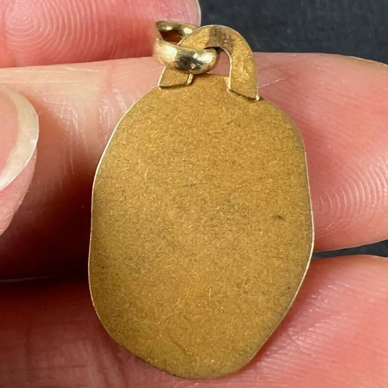 New Pamono Vintage French Perroud Libra Zodiac 18k Yellow Gold Medal Pendant, 1960s