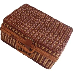 Pamono Vintage French Picnic Case in Wicker, 1940s><noscript><img width=