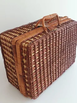 Pamono Vintage French Picnic Case in Wicker, 1940s><noscript><img width=