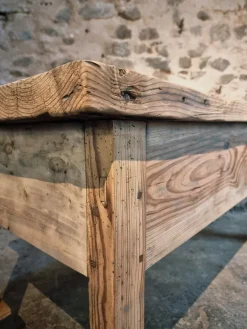 Pamono Vintage French Pine Work Table with Drawer and Castors, 1930s><noscript><img width=